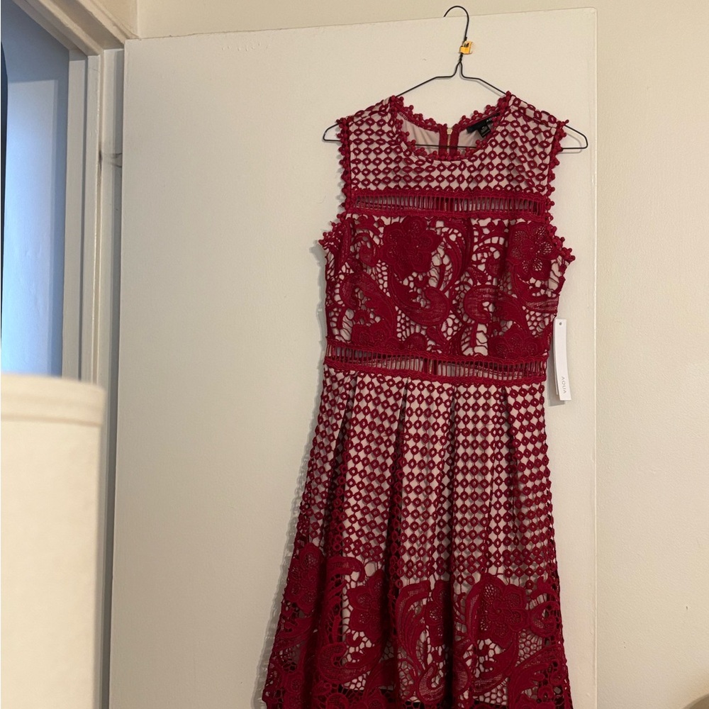 Elegant Red Lace Dress